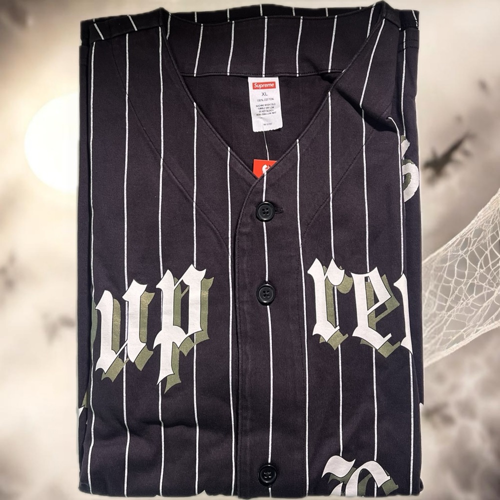 Supreme Love Hate Baseball Jersey (Black, Size XL)
